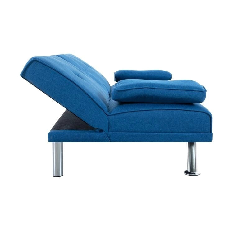 Ultimate Futon Sofa Collection: Futon Sofa with Armrest and Cupholders, Button Tufted Sofa with Wooden Legs