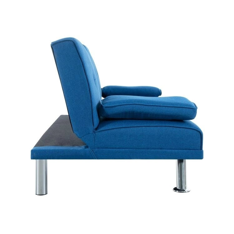 Ultimate Futon Sofa Collection: Futon Sofa with Armrest and Cupholders, Button Tufted Sofa with Wooden Legs