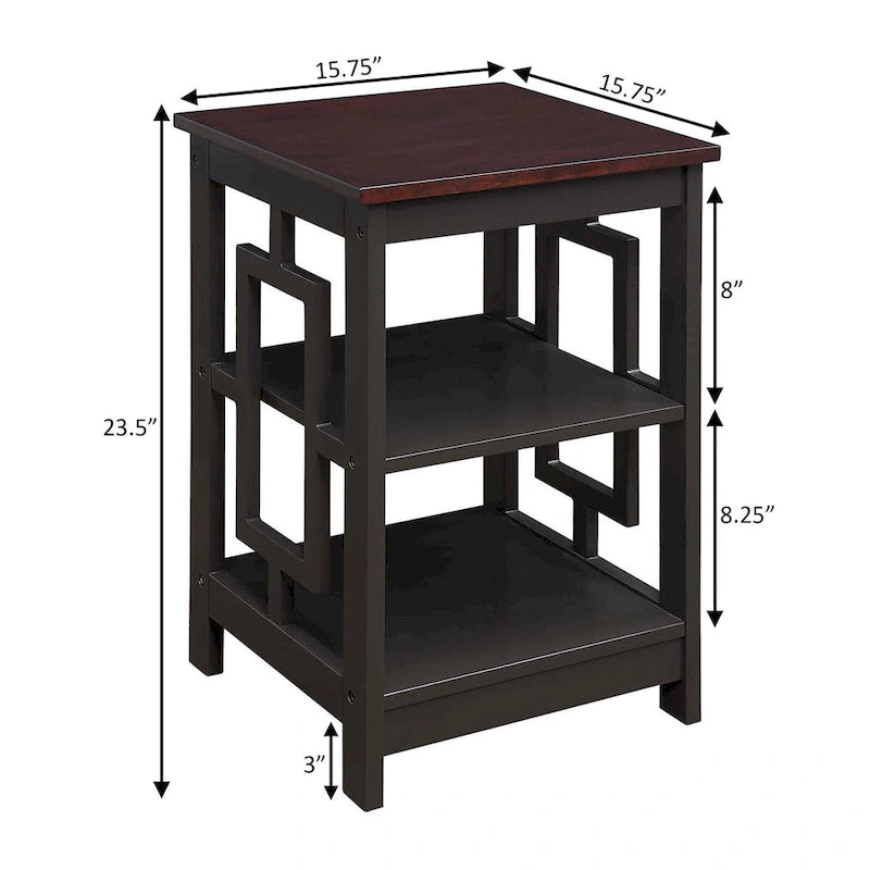 Convenience Concepts Town Square End Table with Shelves