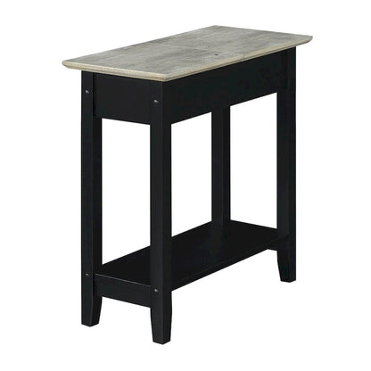 Convenience Concepts American Heritage Flip Top End Table with Charging Station and Shelf