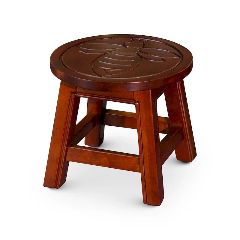 DTY Indoor Living Fairplay Carved Wooden Step Stool