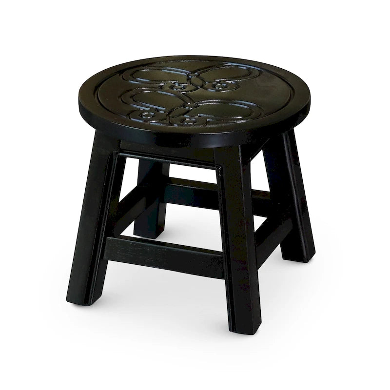 DTY Indoor Living Fairplay Carved Wooden Step Stool