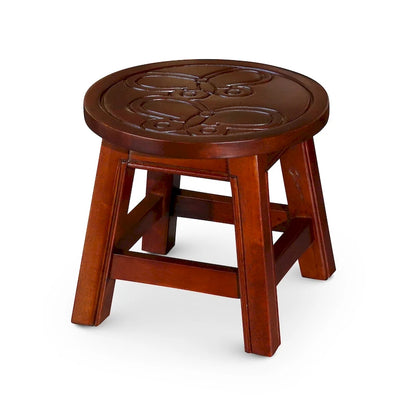 DTY Indoor Living Fairplay Carved Wooden Step Stool