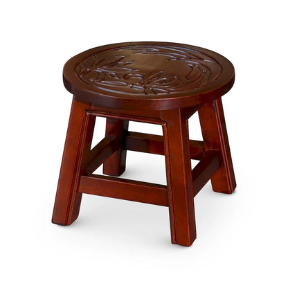 DTY Indoor Living Fairplay Carved Wooden Step Stool