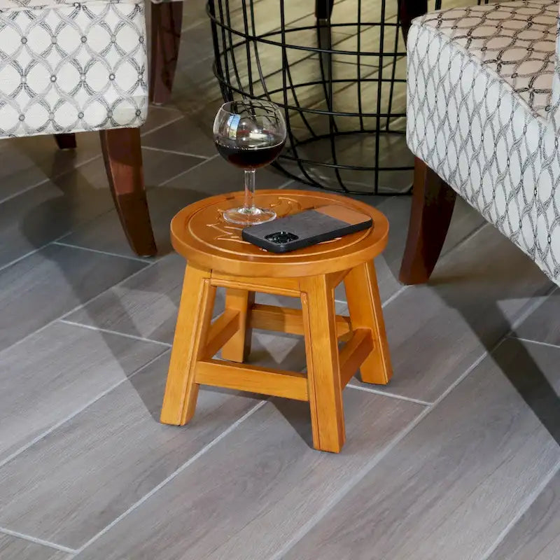 DTY Indoor Living Fairplay Carved Wooden Step Stool