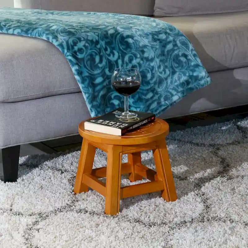 DTY Indoor Living Fairplay Carved Wooden Step Stool