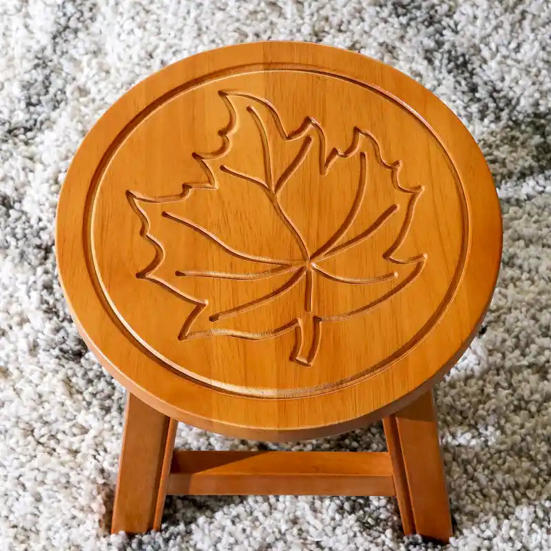 DTY Indoor Living Fairplay Carved Wooden Step Stool