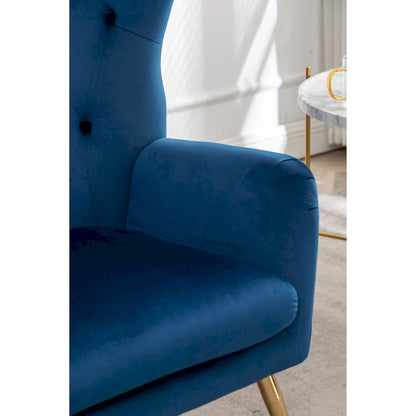 Roundhill Furniture Sovarol Velvet Button-Tufted Wing Back Accent Chair