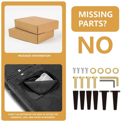 75.39 IN. Futon Sofa Bed, Convertible Upholstered Couch Sleeper with Reclining Sleeper Split Tufted Back