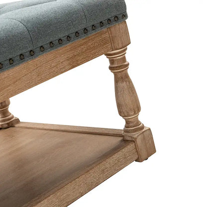 Conelius Upholstered Traditional Rectangular Cocktail Ottoman with a Tray by HULALA HOME