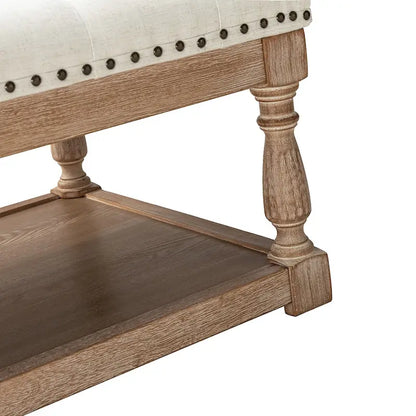 Conelius Upholstered Traditional Rectangular Cocktail Ottoman with a Tray by HULALA HOME