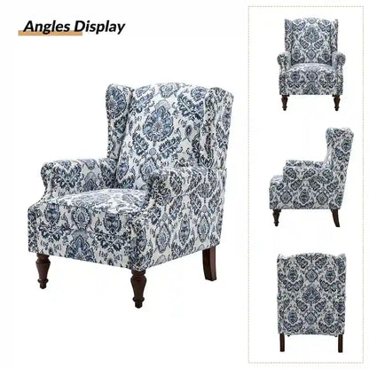 Gott Traditional Wingback Armchair with Solid Wood Legs by HULALA HOME