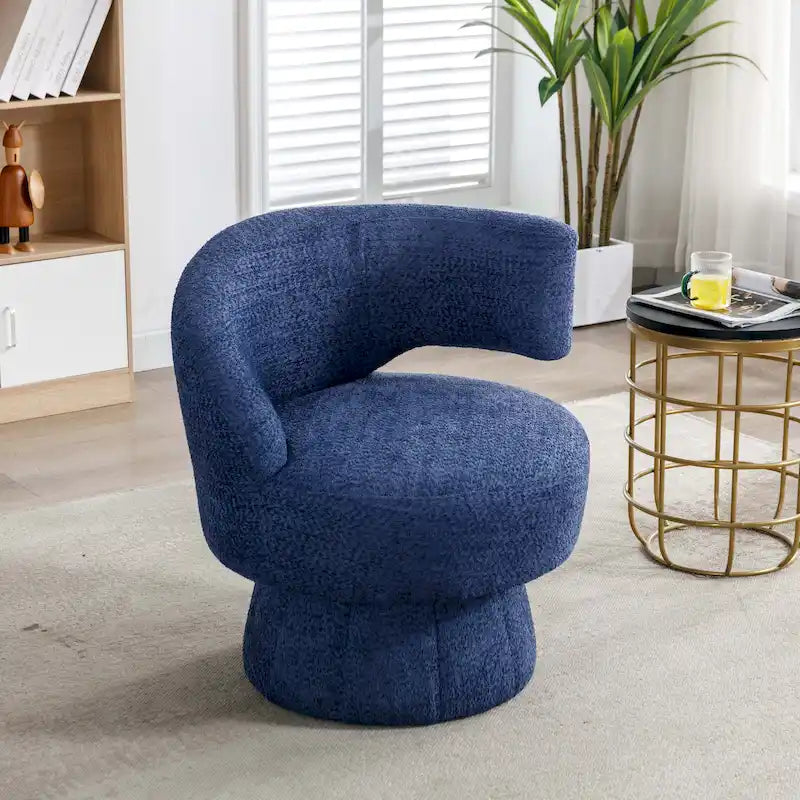 360 Degree Swivel Cuddle Barrel Accent Chairs with Wide Upholstered