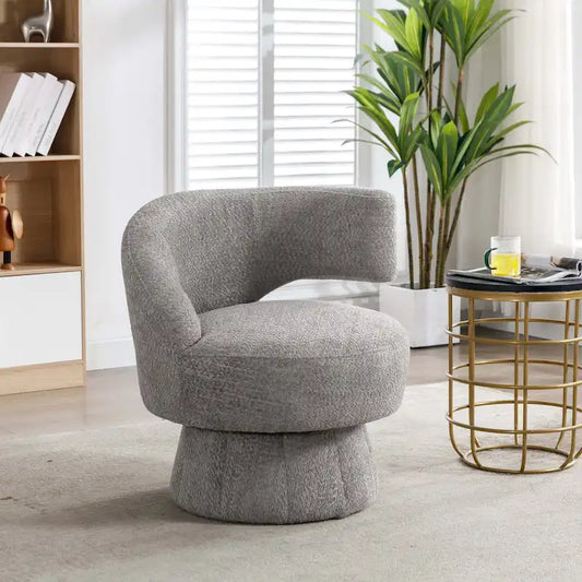360 Degree Swivel Cuddle Barrel Accent Chairs with Wide Upholstered
