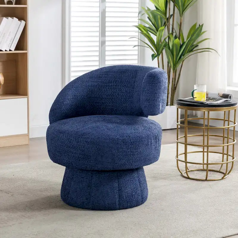 360 Degree Swivel Cuddle Barrel Accent Chairs with Wide Upholstered