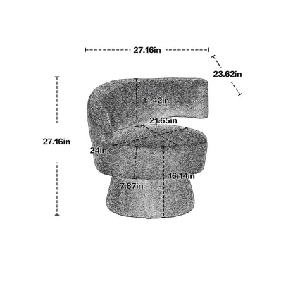 360 Degree Swivel Cuddle Barrel Accent Chairs with Wide Upholstered