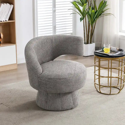 360 Degree Swivel Cuddle Barrel Accent Chairs with Wide Upholstered