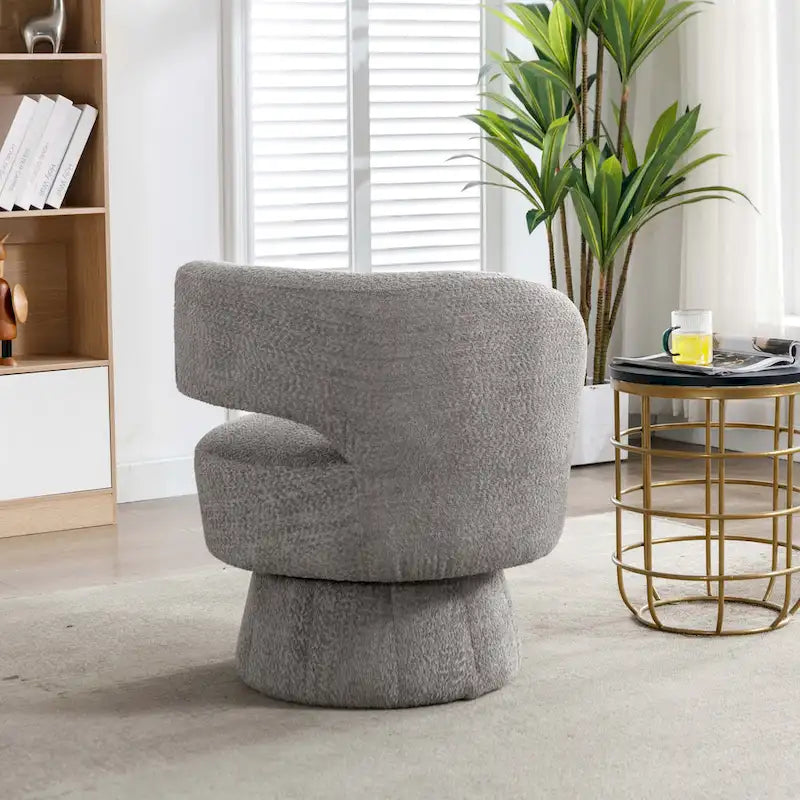 360 Degree Swivel Cuddle Barrel Accent Chairs with Wide Upholstered