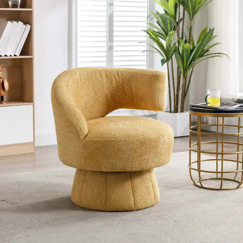 360 Degree Swivel Cuddle Barrel Accent Chairs with Wide Upholstered