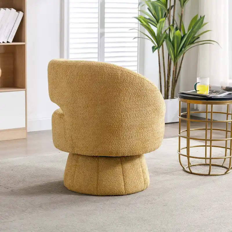 360 Degree Swivel Cuddle Barrel Accent Chairs with Wide Upholstered