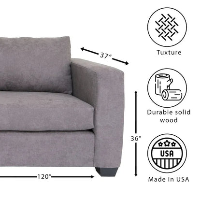 Coast to Coast Sofas Contemporary L Shaped Sectional Sofa Polyester Fabric Solid Wood Frame Upholstered