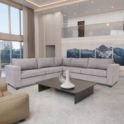 Coast to Coast Sofas Contemporary L Shaped Sectional Sofa Polyester Fabric Solid Wood Frame Upholstered