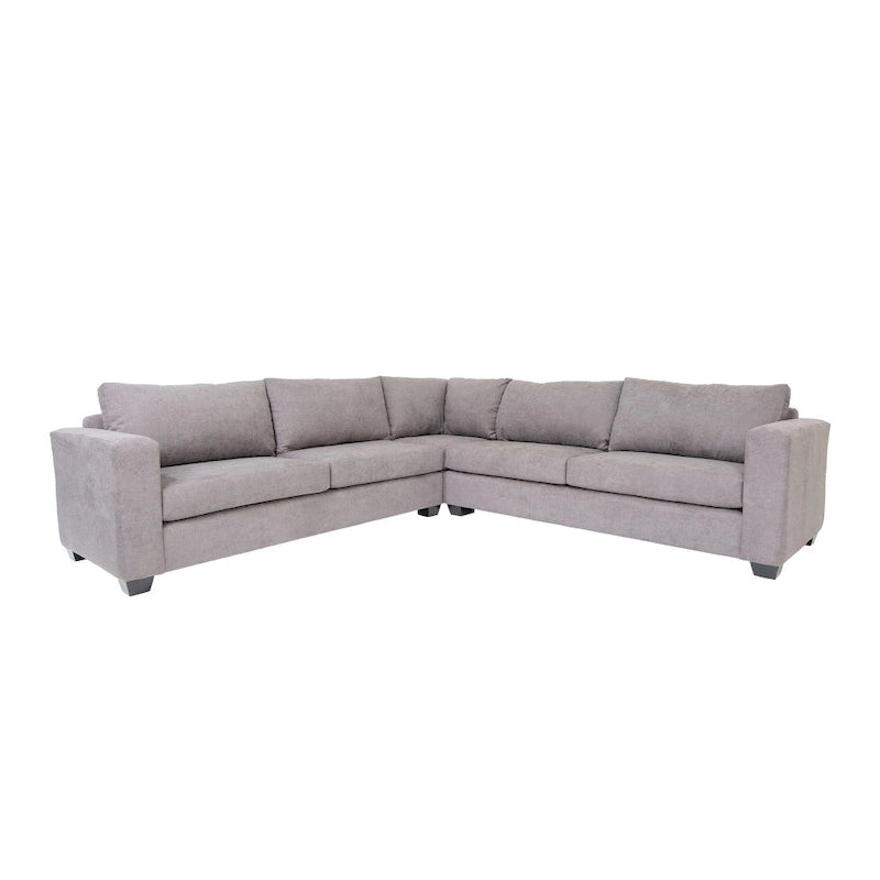 Coast to Coast Sofas Contemporary L Shaped Sectional Sofa Polyester Fabric Solid Wood Frame Upholstered