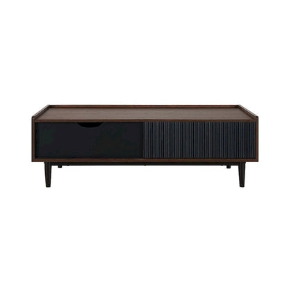 Manhattan Comfort Duane Modern Ribbed Coffee Table with Drawer and Shelf