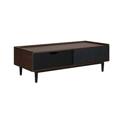 Manhattan Comfort Duane Modern Ribbed Coffee Table with Drawer and Shelf