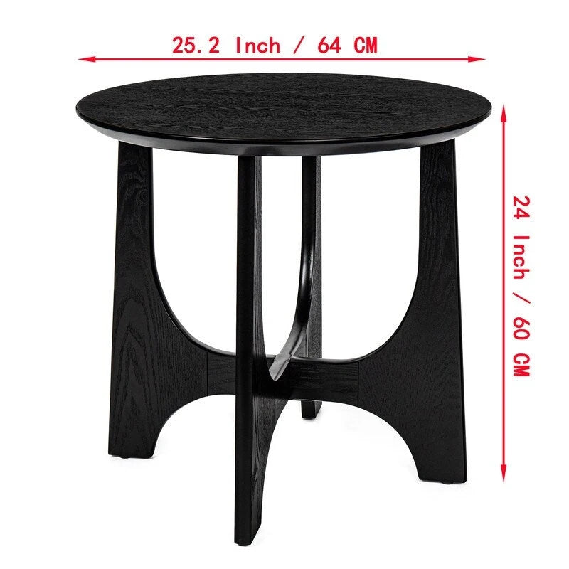 Grondin Modern Minimalist Style Round Coffee Table, End Table Nightstand for Living Room Reception Room Living Room