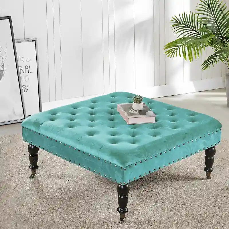 Home Soft Things Supersoft Tufted Coffee Table Ottoman - 33 x 33 x 18