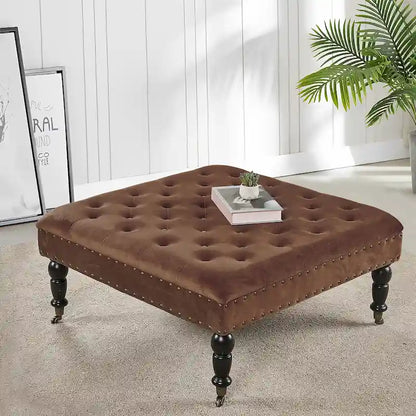 Home Soft Things Supersoft Tufted Coffee Table Ottoman - 33 x 33 x 18