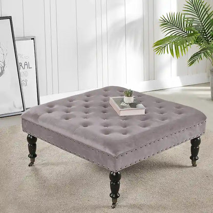 Home Soft Things Supersoft Tufted Coffee Table Ottoman - 33 x 33 x 18
