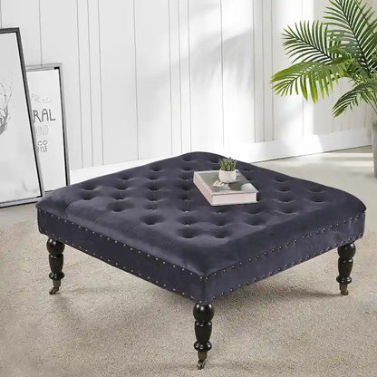 Home Soft Things Supersoft Tufted Coffee Table Ottoman - 33 x 33 x 18