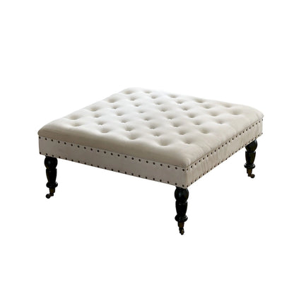 Home Soft Things Supersoft Tufted Coffee Table Ottoman - 33 x 33 x 18