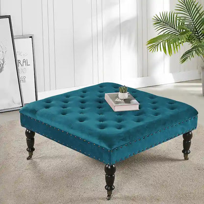Home Soft Things Supersoft Tufted Coffee Table Ottoman - 33 x 33 x 18