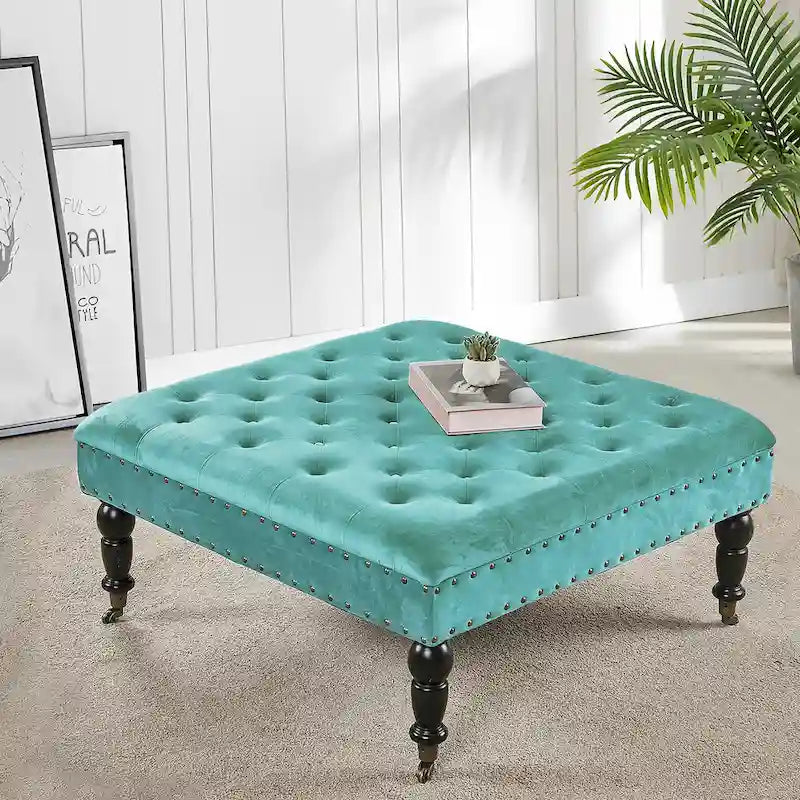Home Soft Things Supersoft Tufted Coffee Table Ottoman - 33 x 33 x 18