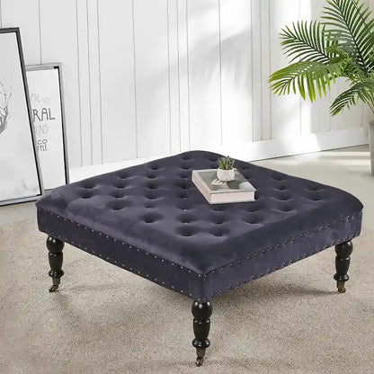 Home Soft Things Supersoft Tufted Coffee Table Ottoman - 33 x 33 x 18