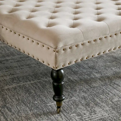 Home Soft Things Supersoft Tufted Coffee Table Ottoman - 33 x 33 x 18