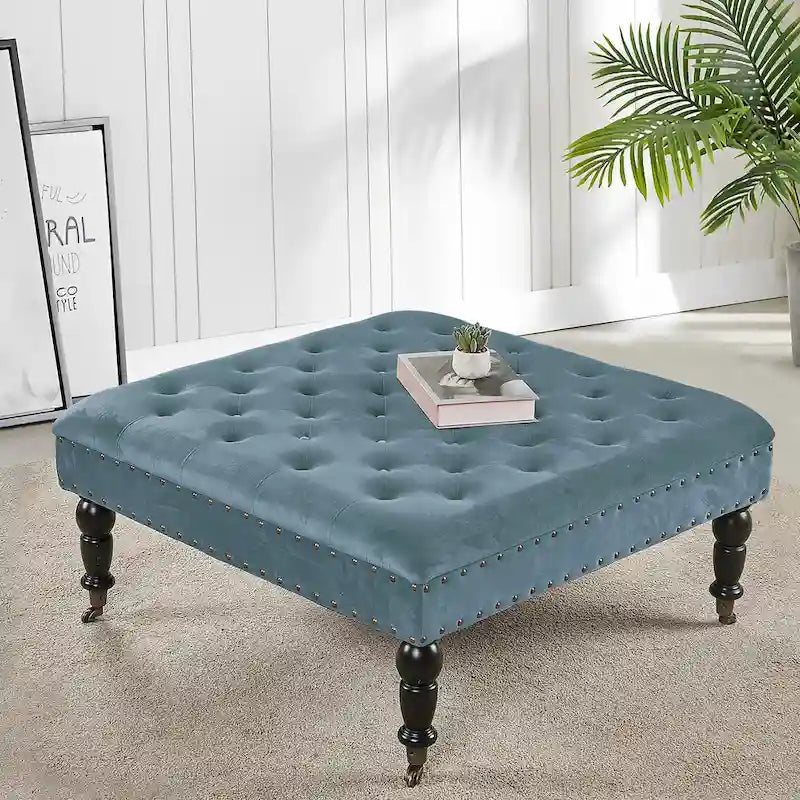 Home Soft Things Supersoft Tufted Coffee Table Ottoman - 33 x 33 x 18