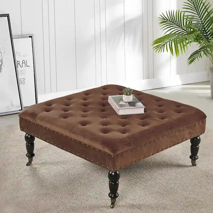 Home Soft Things Supersoft Tufted Coffee Table Ottoman - 33 x 33 x 18