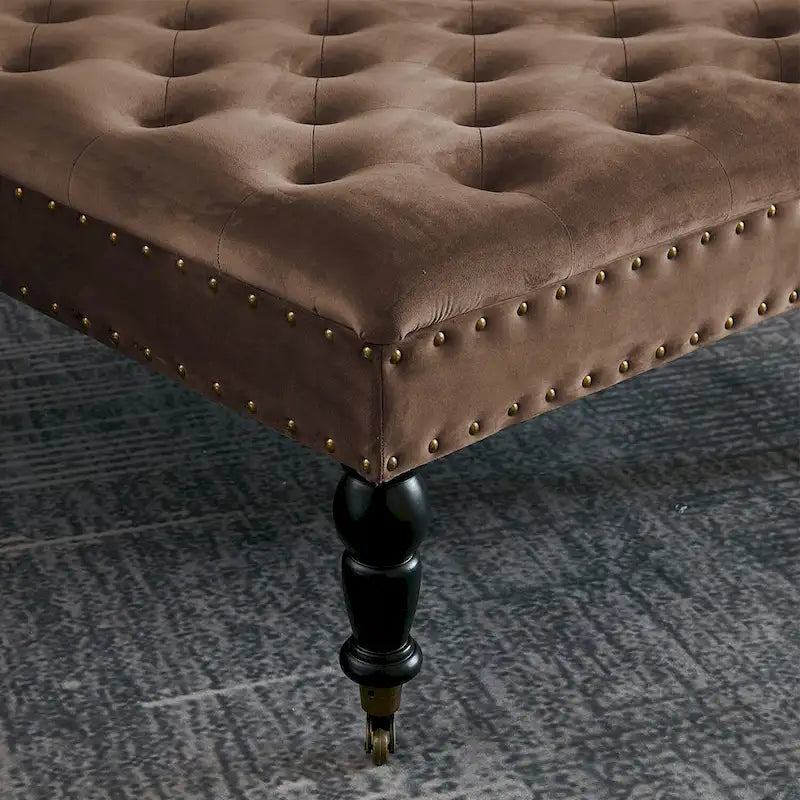 Home Soft Things Supersoft Tufted Coffee Table Ottoman - 33 x 33 x 18