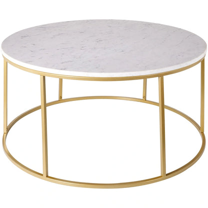 Sedei Modern Round Mixed Material Frame Coffee Table