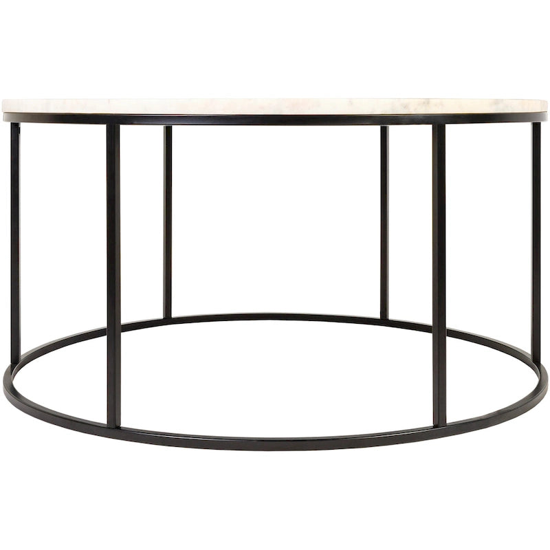 Sedei Modern Round Mixed Material Frame Coffee Table
