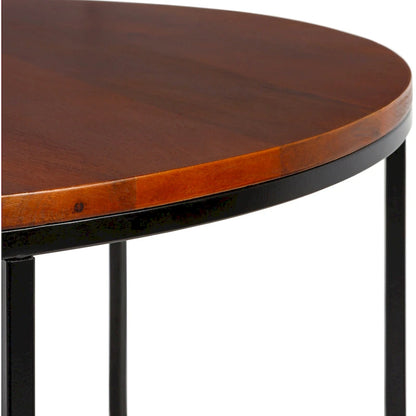 Sedei Modern Round Mixed Material Frame Coffee Table