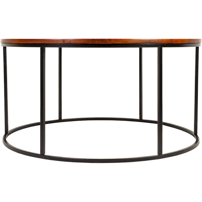 Sedei Modern Round Mixed Material Frame Coffee Table