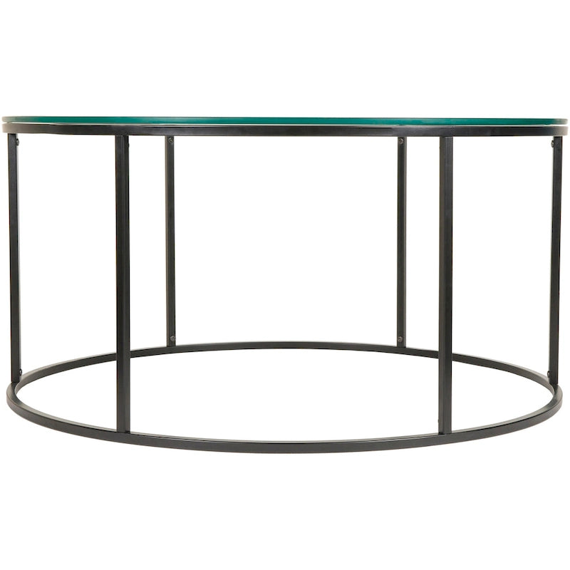 Sedei Modern Round Mixed Material Frame Coffee Table