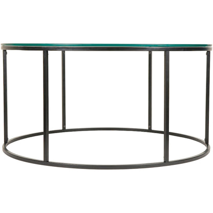 Sedei Modern Round Mixed Material Frame Coffee Table