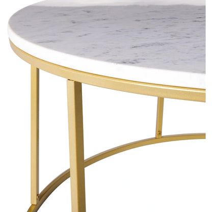 Sedei Modern Round Mixed Material Frame Coffee Table