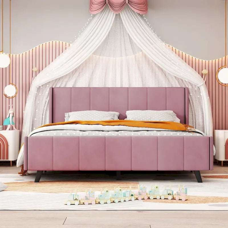 Upholstered Platform Bed, Velvet